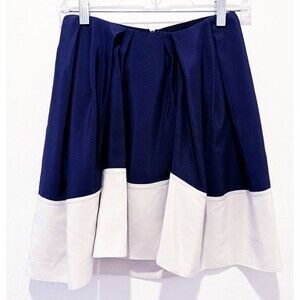 3.1 Phillip Lim sz. 2 Silk Skirt Colorblock Navy Cream Minimalist Party Designer